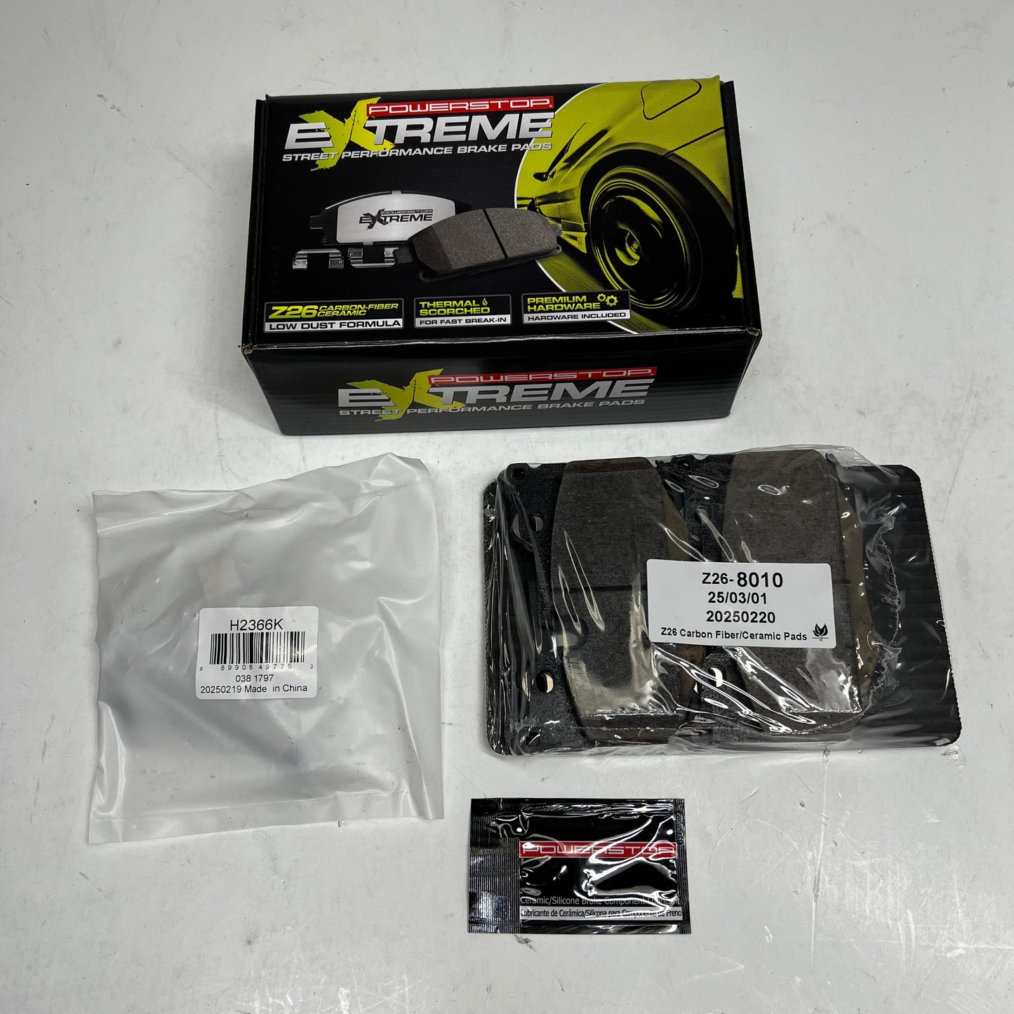 POWER STOP Street Performance Carbon Fiber Ceramic Brake Pads Z26-8010
