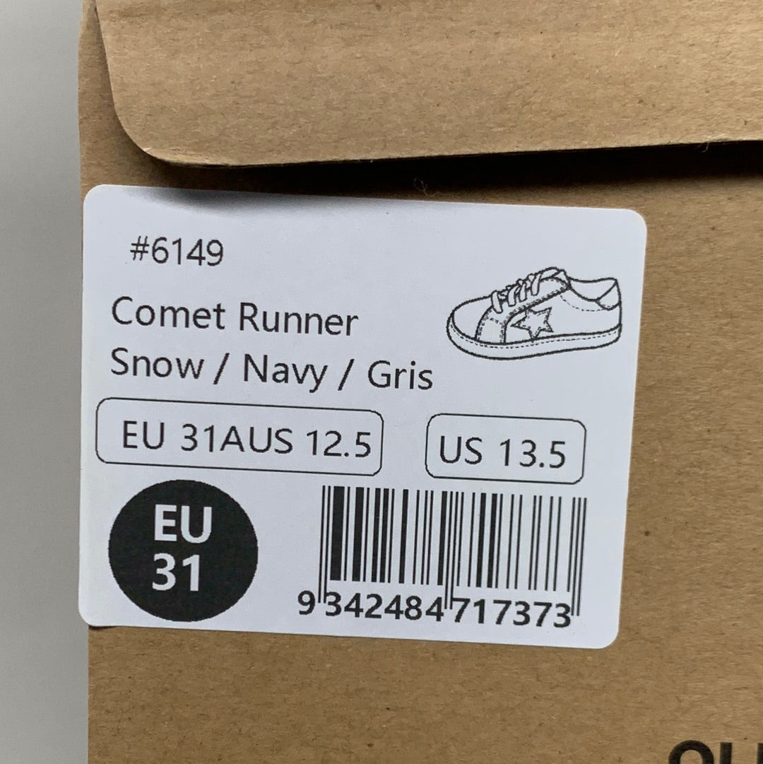 OLD SOLES Comet Runner Sneakers Kid’s Sz 13.5 EU 31 Snow/Navy/Gris #6149