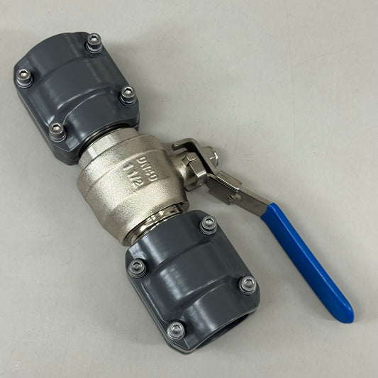 AIRPIPE Nickel-Plated Quick Connect Lock Brass Valve  1-1/2" Blue/Black 30352040001