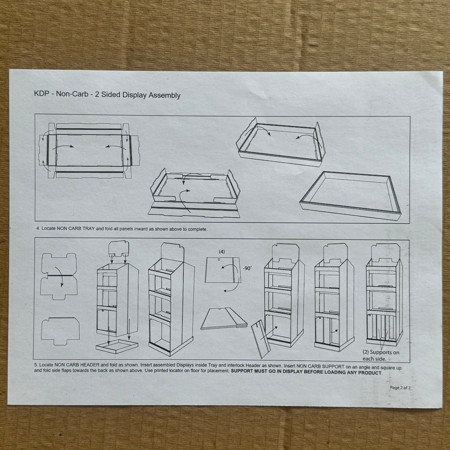 ZA@ DOLLAR GENERAL Non-Carb Shipper Packaging Sz 52” x 31” 2” Cardboard Material