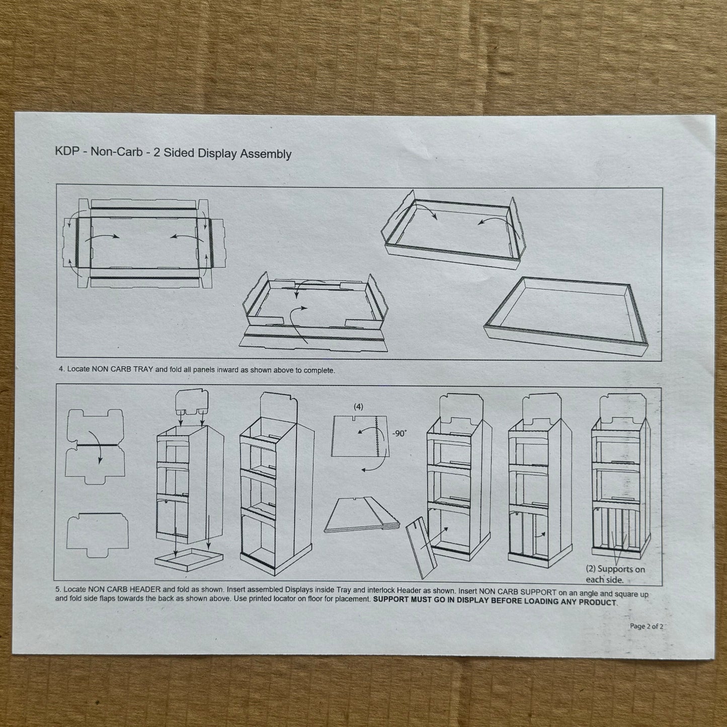 ZA@ DOLLAR GENERAL Non-Carb Shipper Packaging Sz 52” x 31” 2” Cardboard Material C