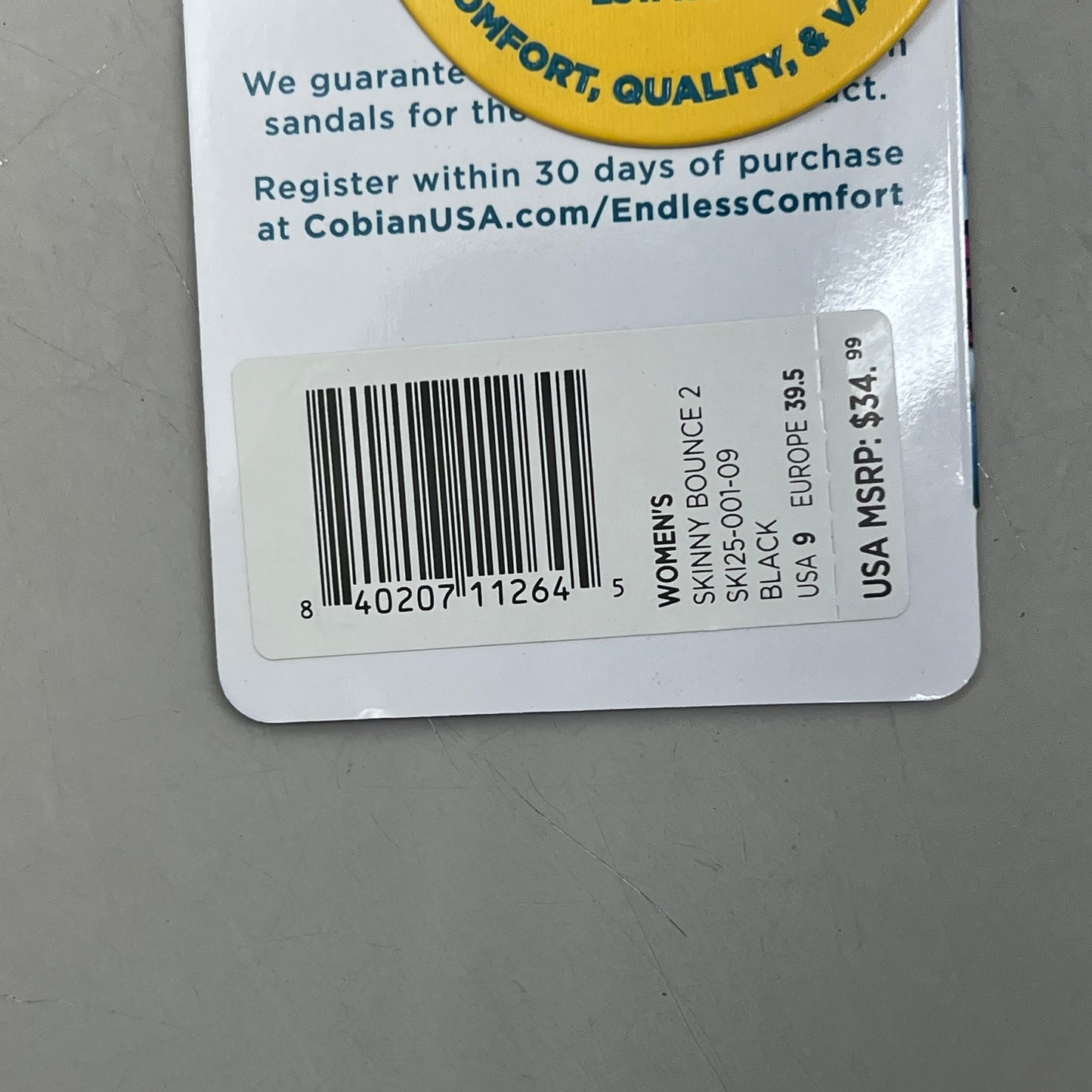 COBIAN Skinny Bounce Comfortable Synthetic Strap Women's Sz 9 Black SKI25-001-09