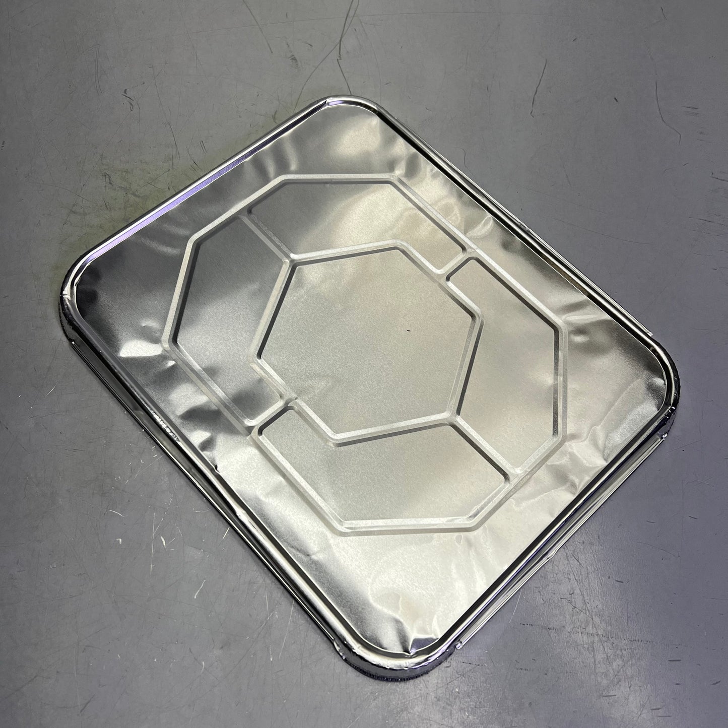 ZA@ WESTERN PLASTICS (100 PACK) Half Steam Foil Lid Chrome 5001