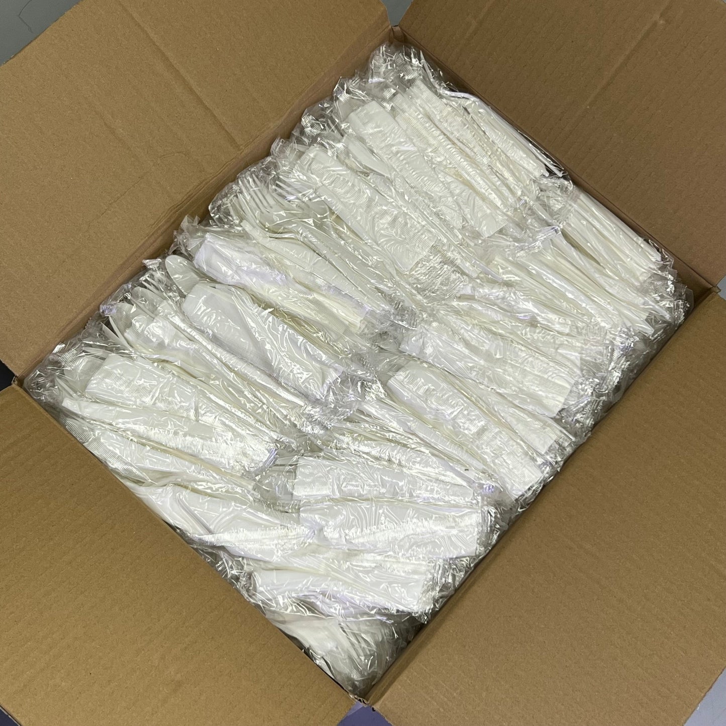 ZA@ YRFOODS (500 PACK) Plastic Cutlery, Fork-Spoon-Napkin 3661 (New Other, Distressed Box) A