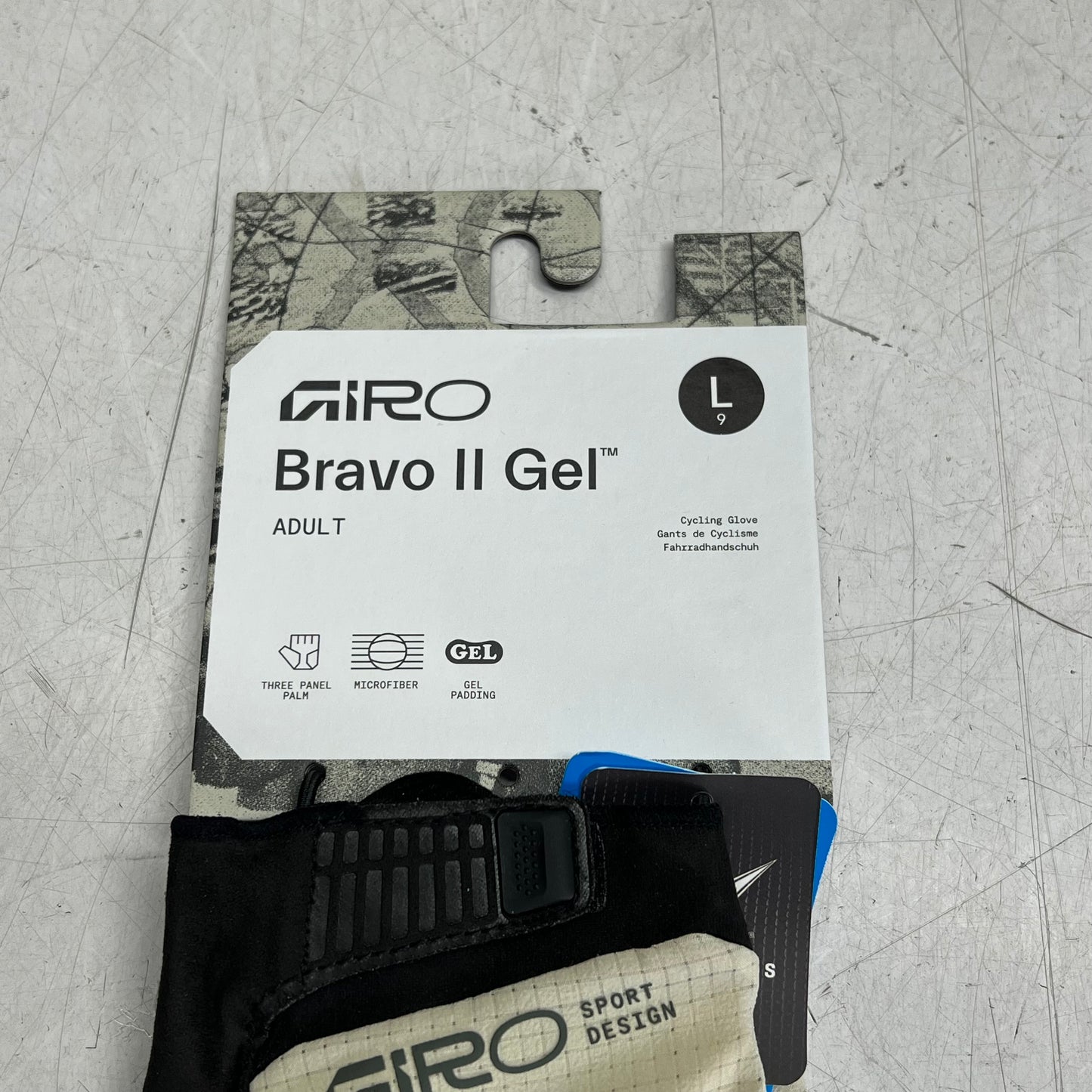 GIRO Bravo Ii Gel Cycling Gloves for Daily Riding Men's Sz L Stone 7200640