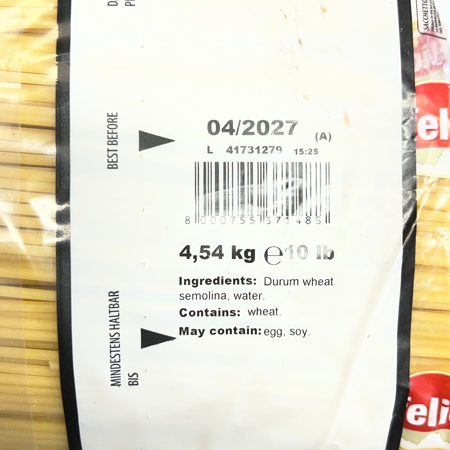 ZA@ FELICETTI ORIGINALE (2 PACK) Italian Spaghetti Pasta 10 Lb. BB 04/27