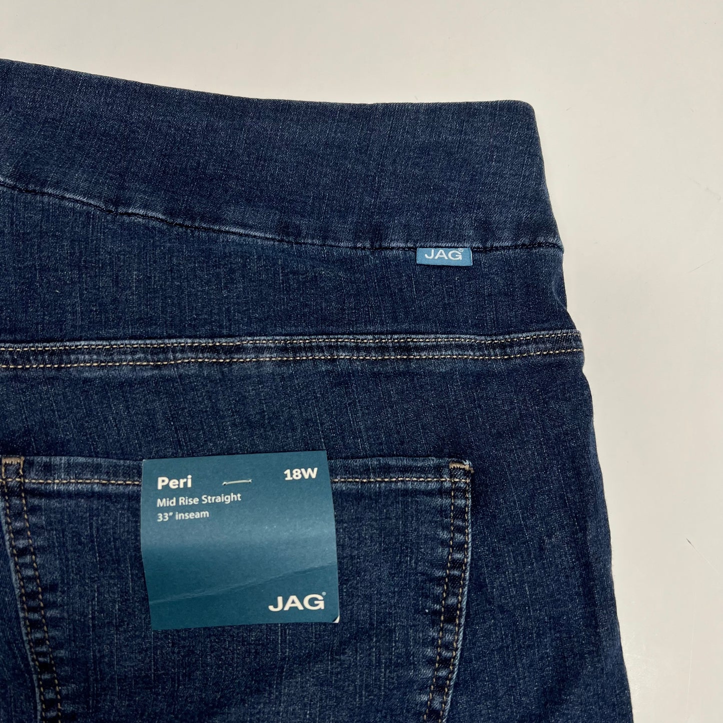 JAG Peri Mid Rise Straight Leg Jean Women's Sz 18/33  Dark Wash JE2115AU315