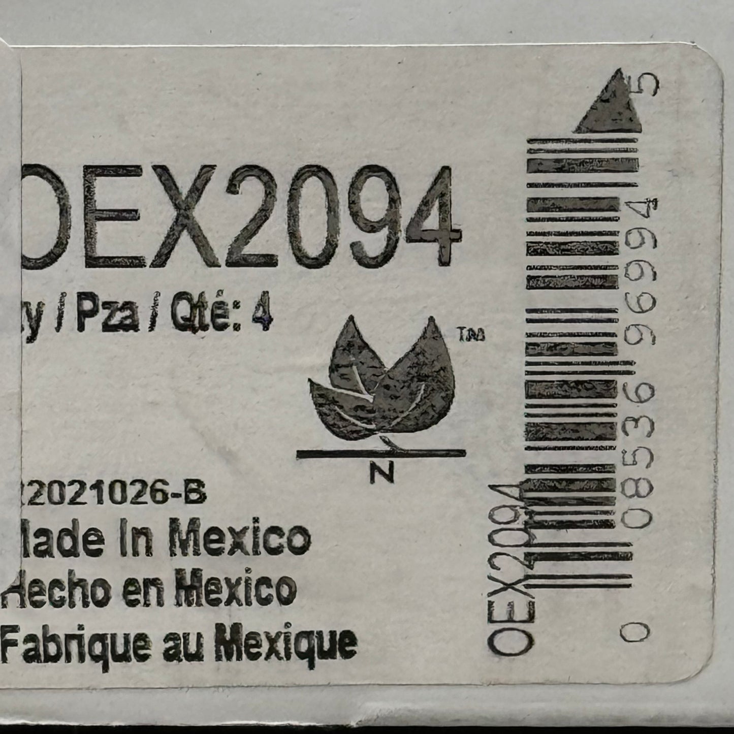 WAGNER OEx Premium Ceramic Disc Brake Pad Set 5" x 2 1/2" Grey OEX2094