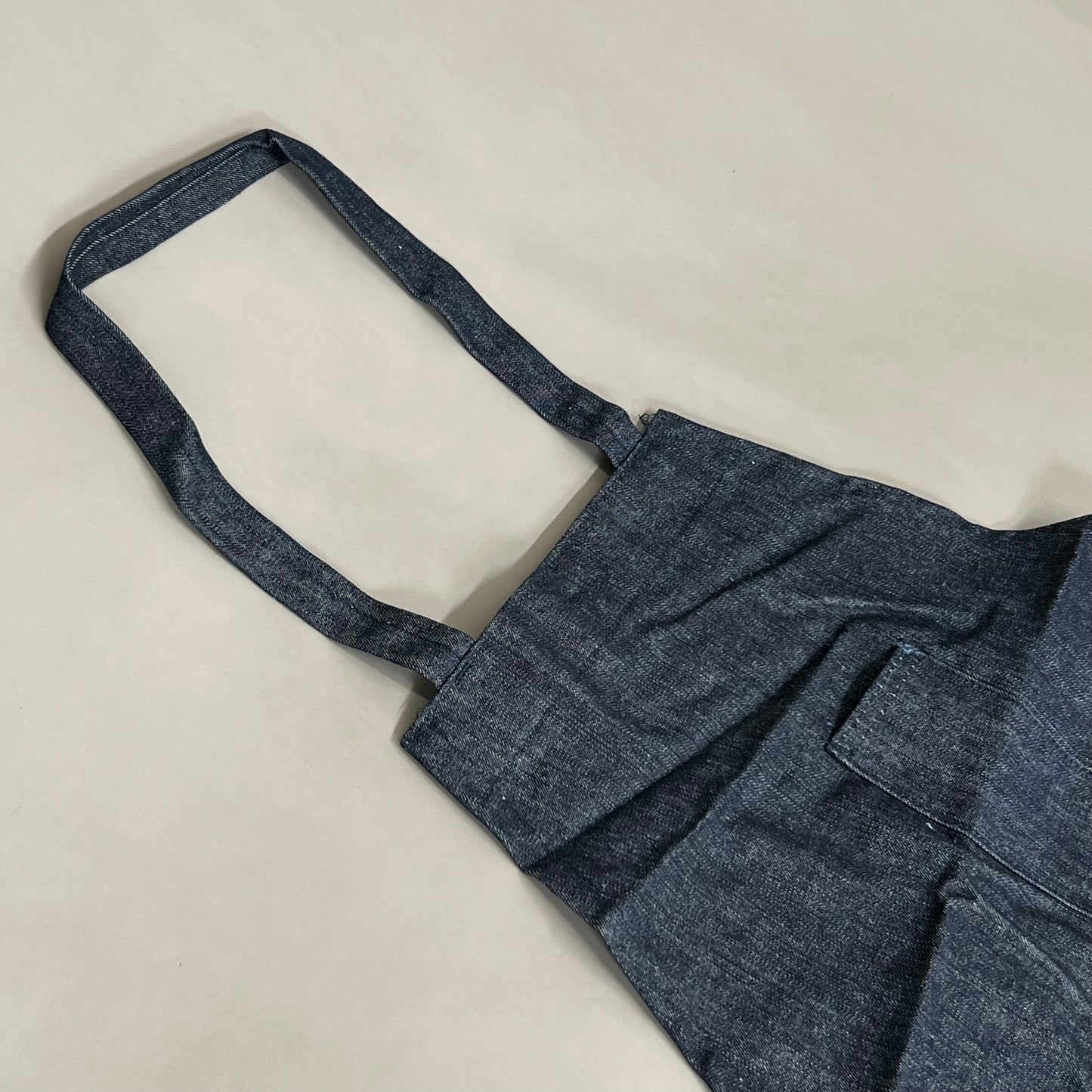 (4 Pack) Tubular Tie 100% Cotton Multi-Pocket Denim Jean Style Apron OSFM Blue