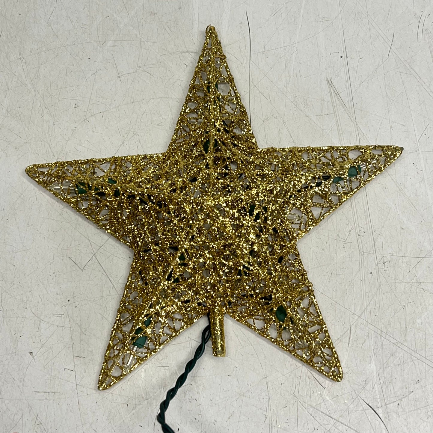 KURT S ADLER Wire Star Tree Topper Christmas Decor 9" 10 Light Gold UL0131GO