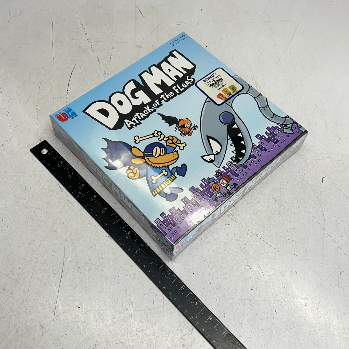 ZA@ UNIVERSITY GAMES Dog Man: Attack of the Fleas Board Game Ages 6 & UP 2-6 Players