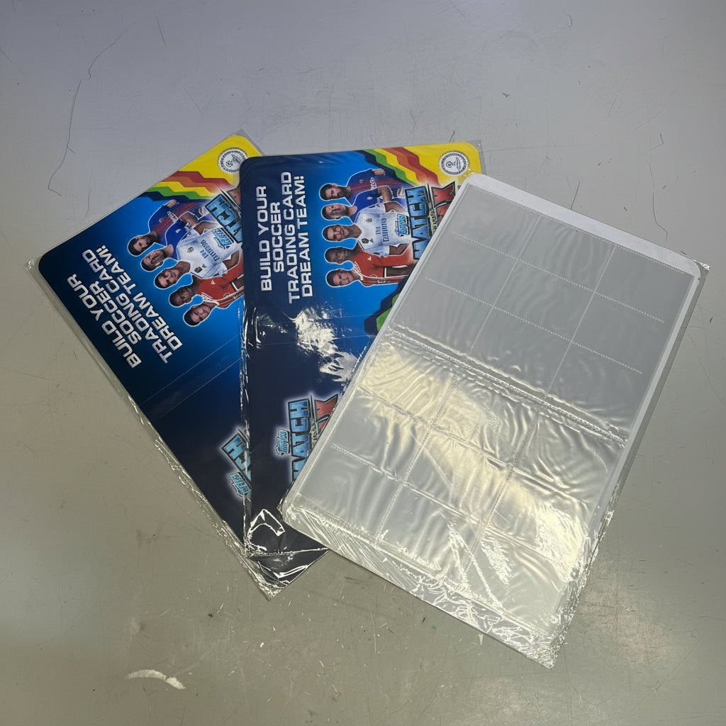 ZA@ TOPPS (3 PACK) Match Attax Trading Card Game Card Sleeve Binder 12"x9"x1" Clear