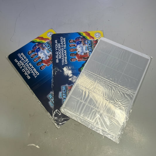 ZA@ TOPPS (3 PACK) Match Attax Trading Card Game Card Sleeve Binder 12"x9"x1" Clear