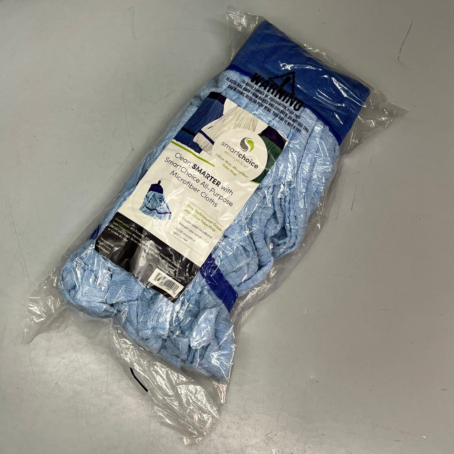 SMART CHOICE  (6 PACK) Professional Microfiber Tube Mop Head 18oz Blue M600018B