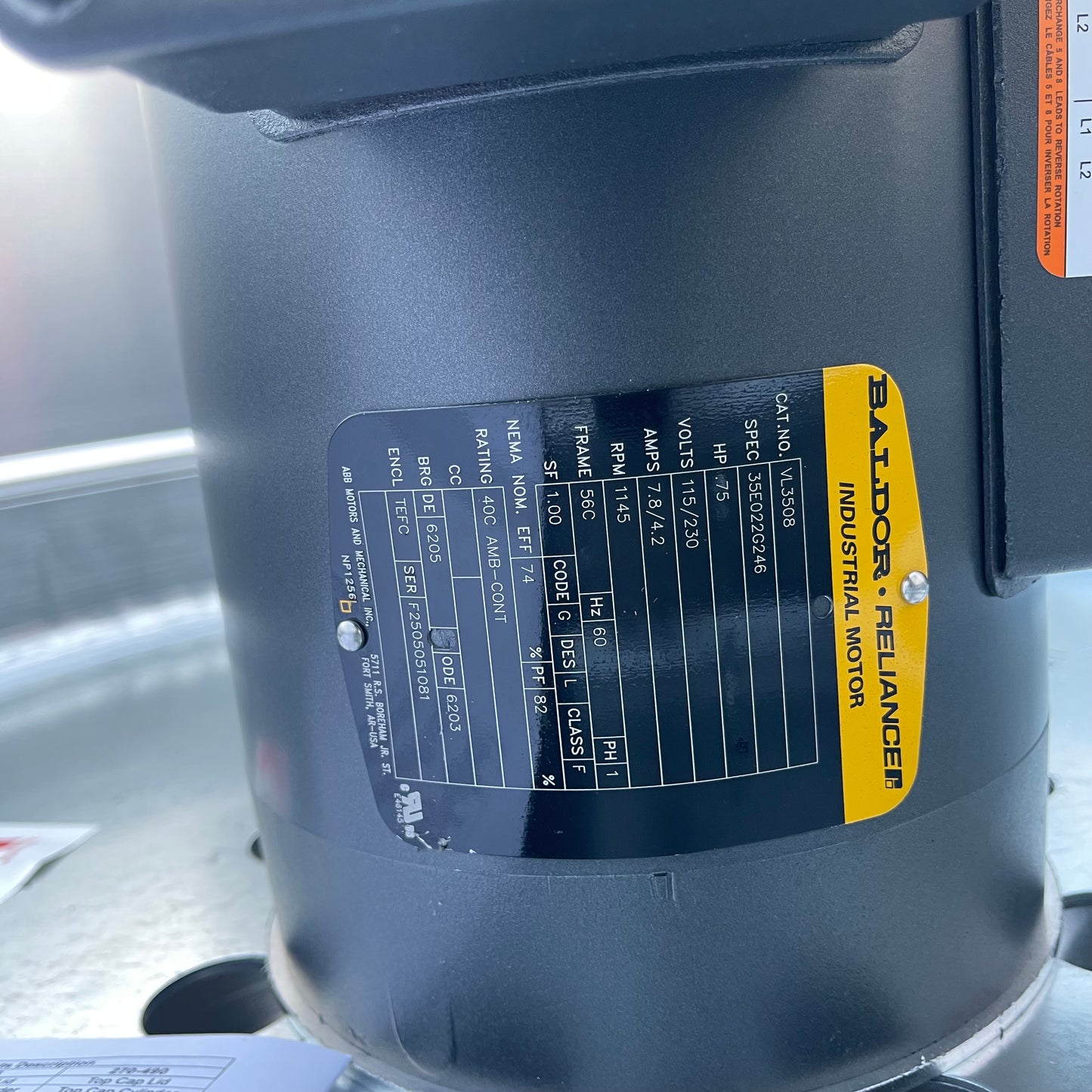 LOREN COOK Direct Drive Exhaust Fan 18" 3/4 HP 115 Volt 1 Phase 180W11D180ACW (New, Dented Top)