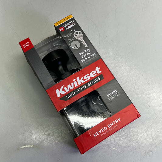 KWIKSET Signature Series Pismo Entry Door Knob 2-1/4" Matte Black 97402-849