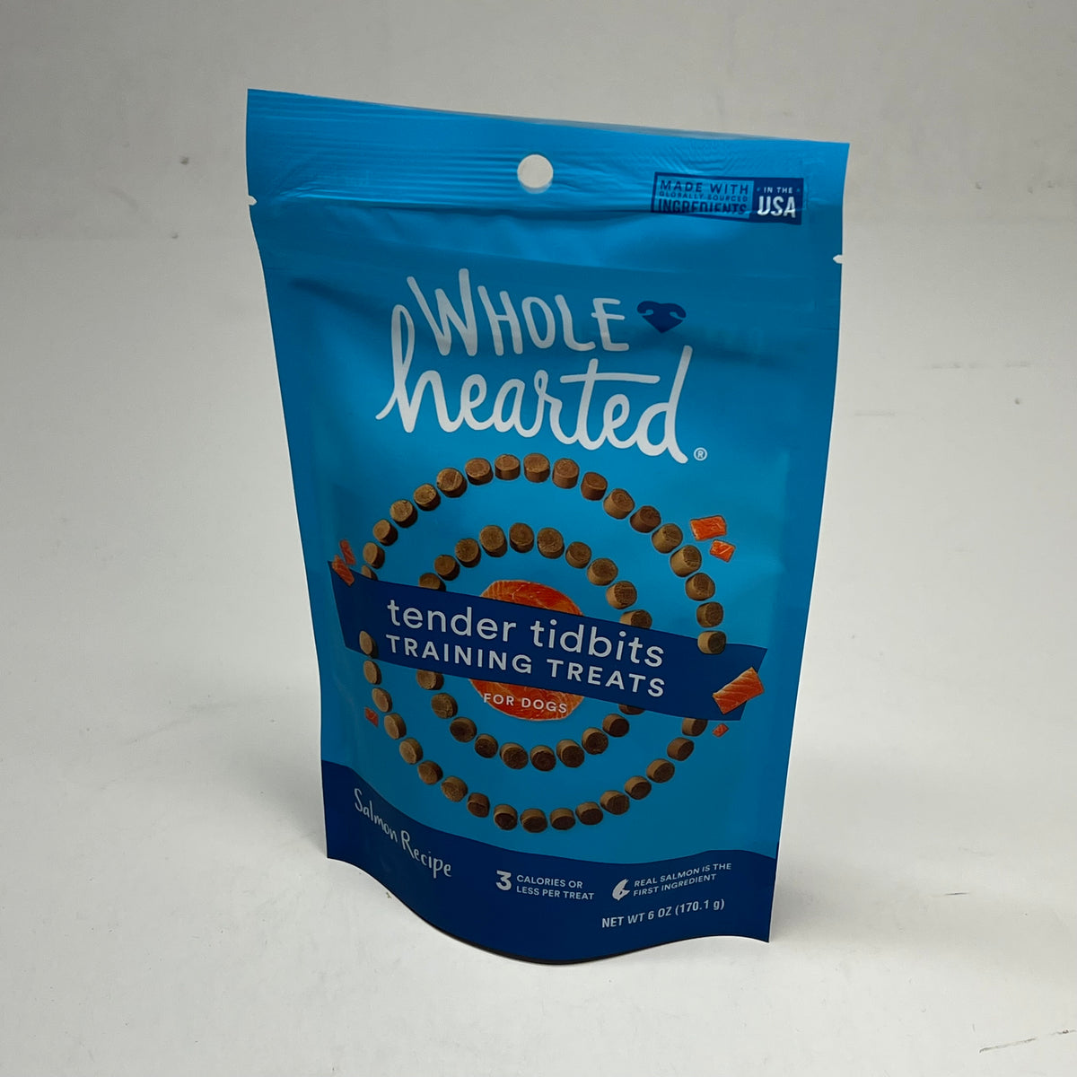 ZA@ WHOLE HEARTED (3 PACK) Tender Tidbits Train Treats for Dogs Salmon Flavor 6oz