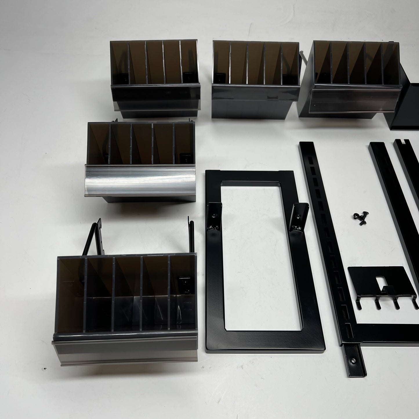ZA@ (6 PACK) Retail Display Organizing Boxes for Brushes/art Supplies 6" Dark Grey
