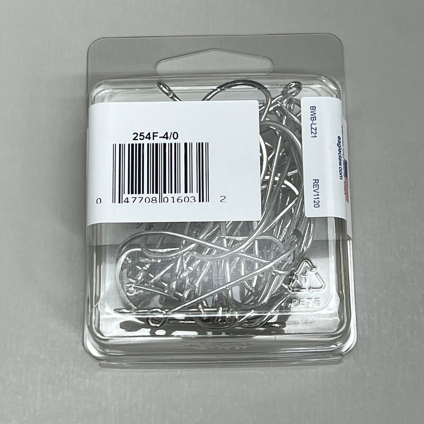 EAGLE CLAW O'Shaughnessy Hook Strip or Live Bait Chrome #4/0 40pc 254F-4/0