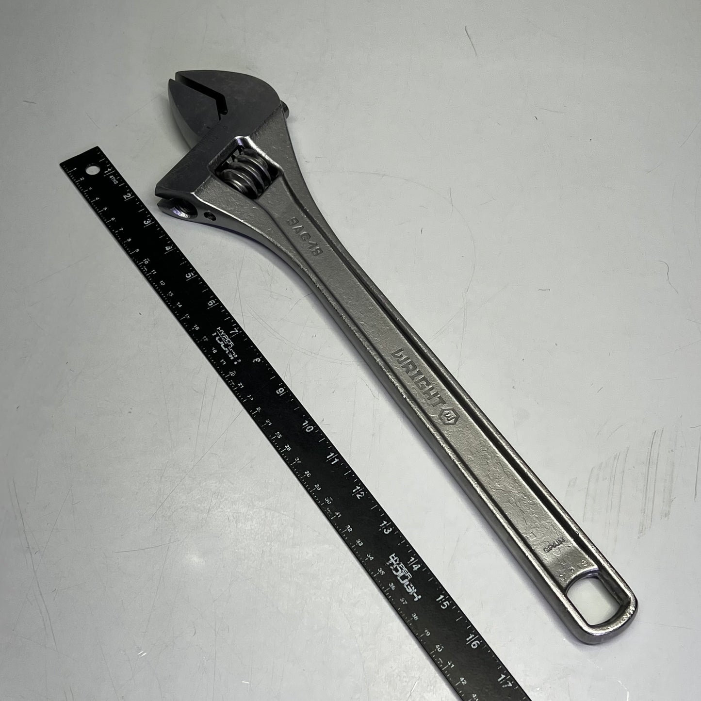 WRIGHT Alloy Steel Adjustable Wrench Tool 18" - 2-1/8" Chrome Plated 9AC18