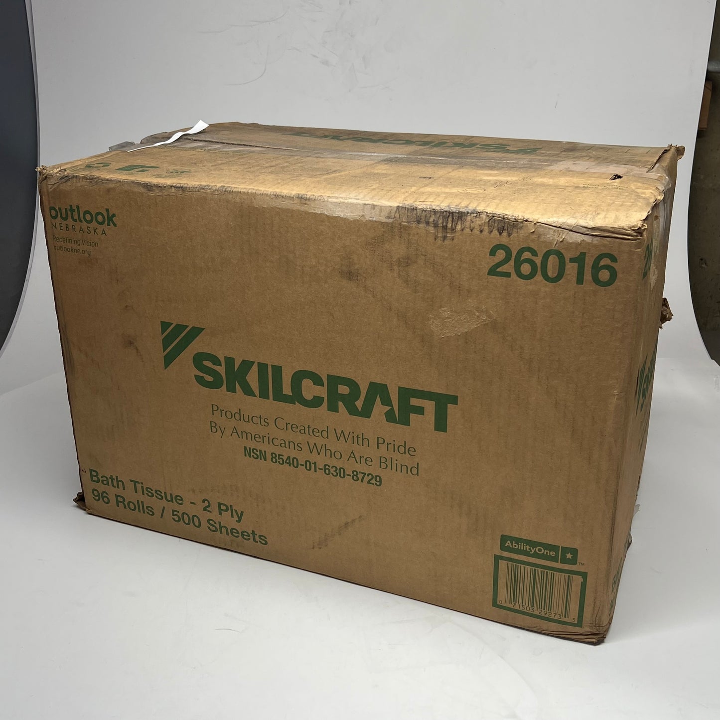 ZA@ SKILLCRAFT (96 ROLLS) Toilet Paper 2 Ply Individually Wrapped  550 Sheets Per Roll White