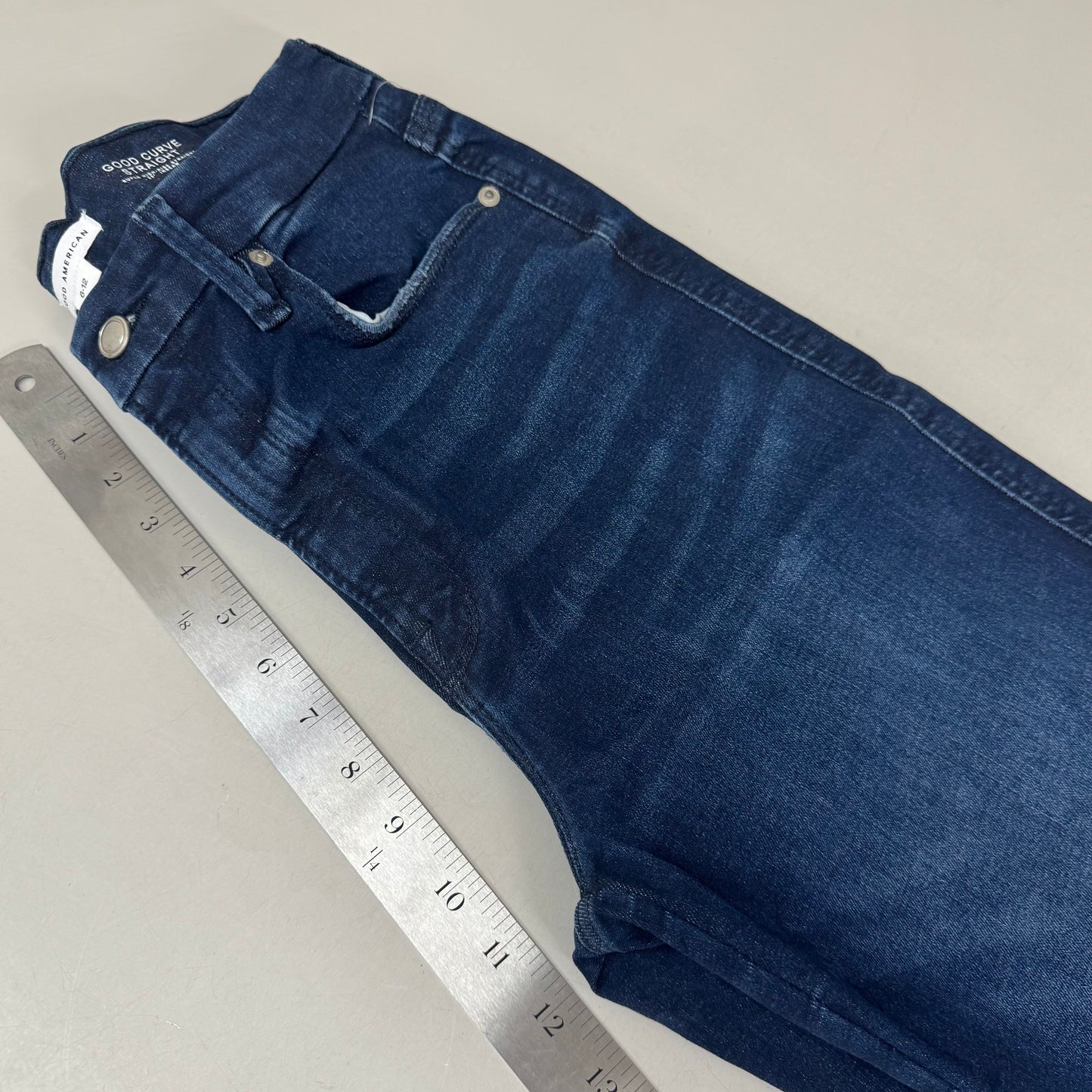 GOOD AMERICAN Always Fits Good Curve Straight Jeans Women's Sz 6/12 Indigo707 GCST739TT