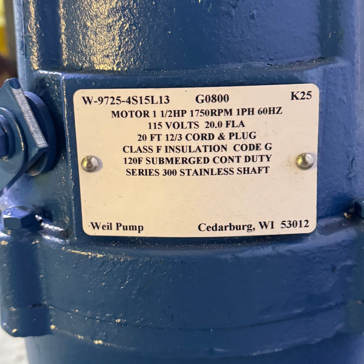 WEIL PUMP Submersible Pump 1.5HP/115V - 2" Ansi Discharge W-2436-14