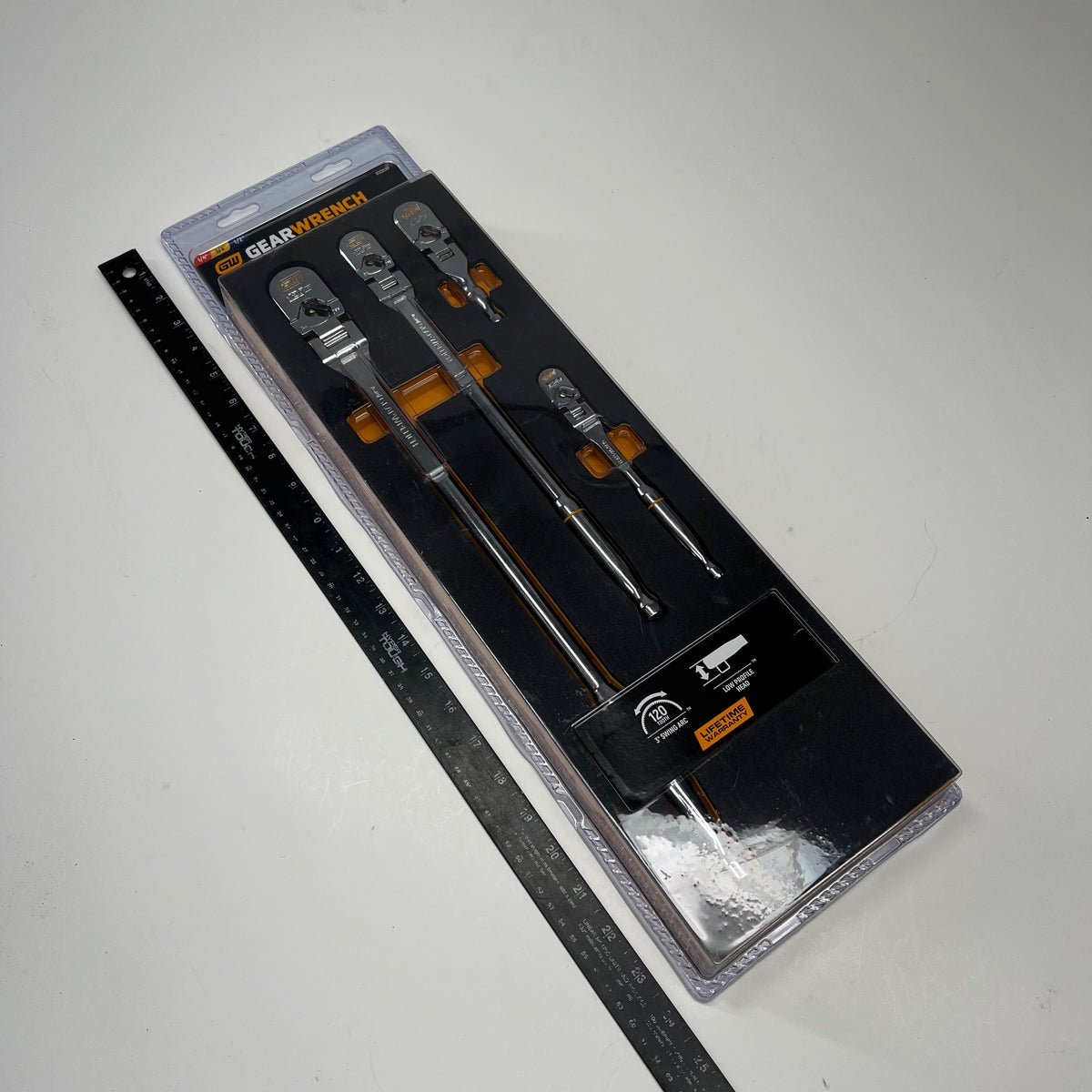GEAR WRENCH Full Polish Flex Handle Teardrop Ratchet Set 1/4, 3/8" & 1/2" 120XP