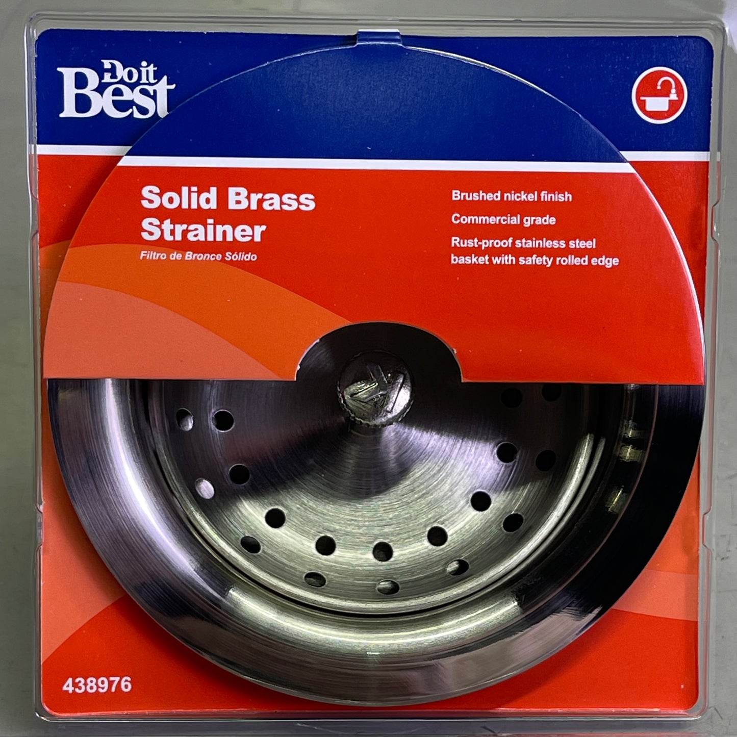 DO IT BEST Solid Brass Strainer 3-1/2" Dia Brushed Nickel DIB5435DSBN 438976