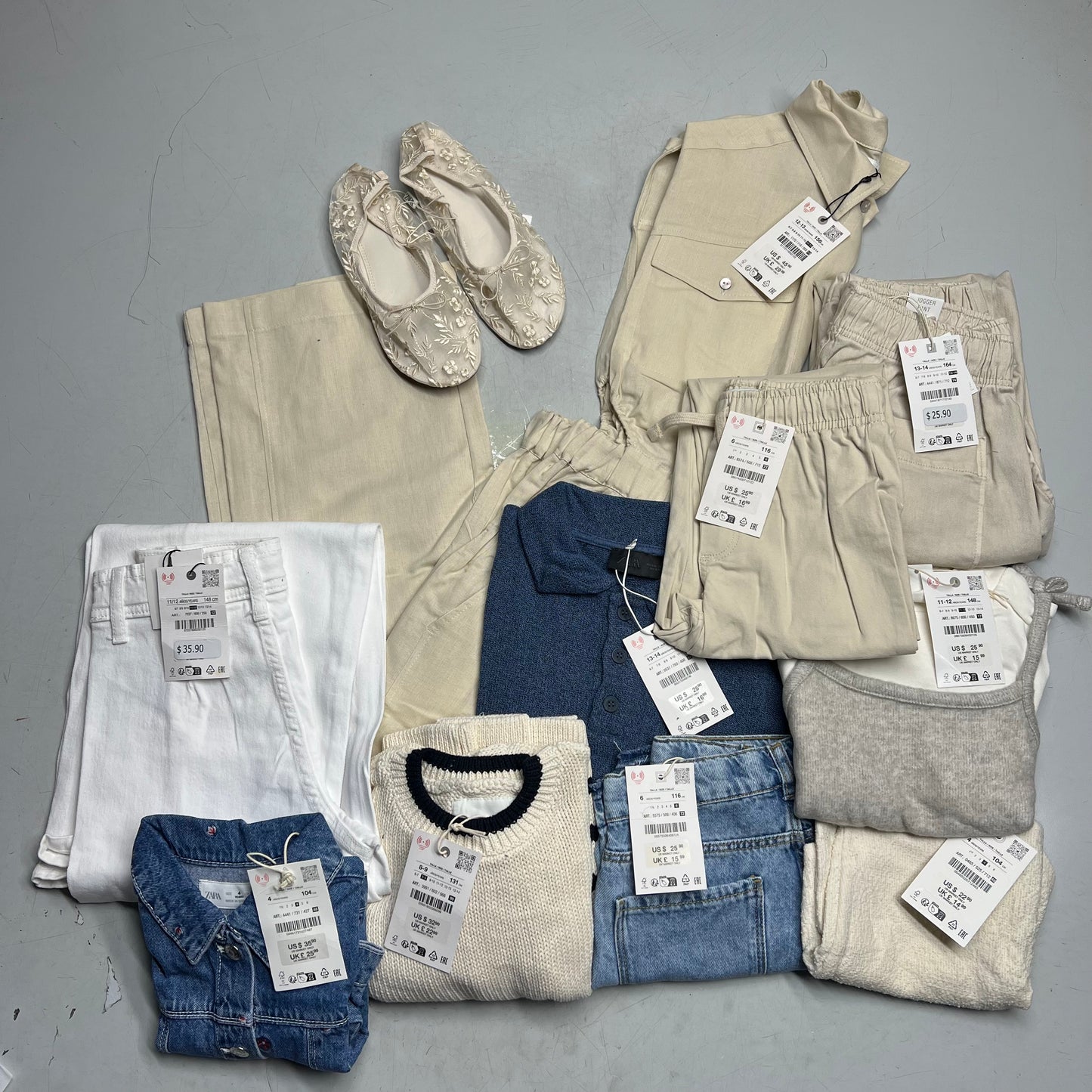 ZA@ ZARA Lot of Assorted Children's Clothing Sweaters, Pants & Tops Girl's & Boy's Multicolor
