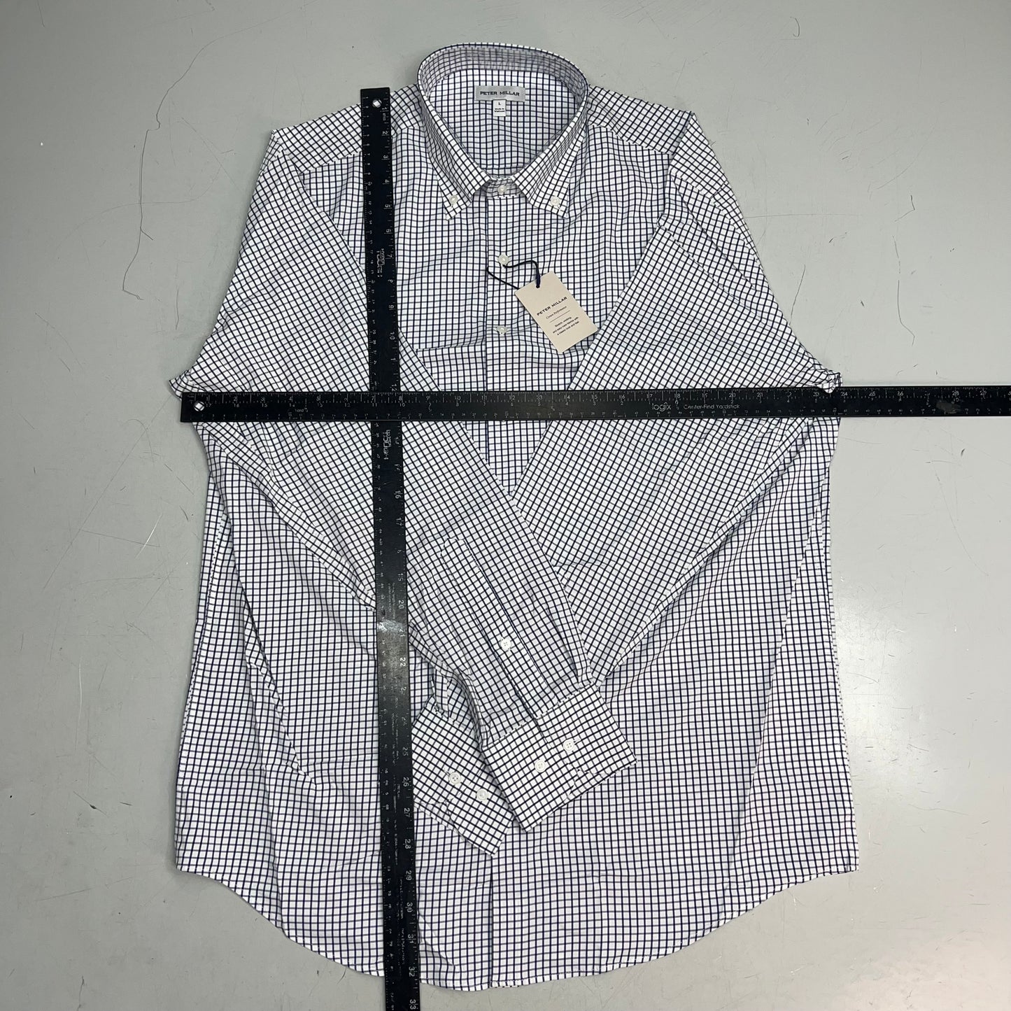 PETER MILLER Hanford Performance Twill Sport Shirt Men's Sz L Classic Navy