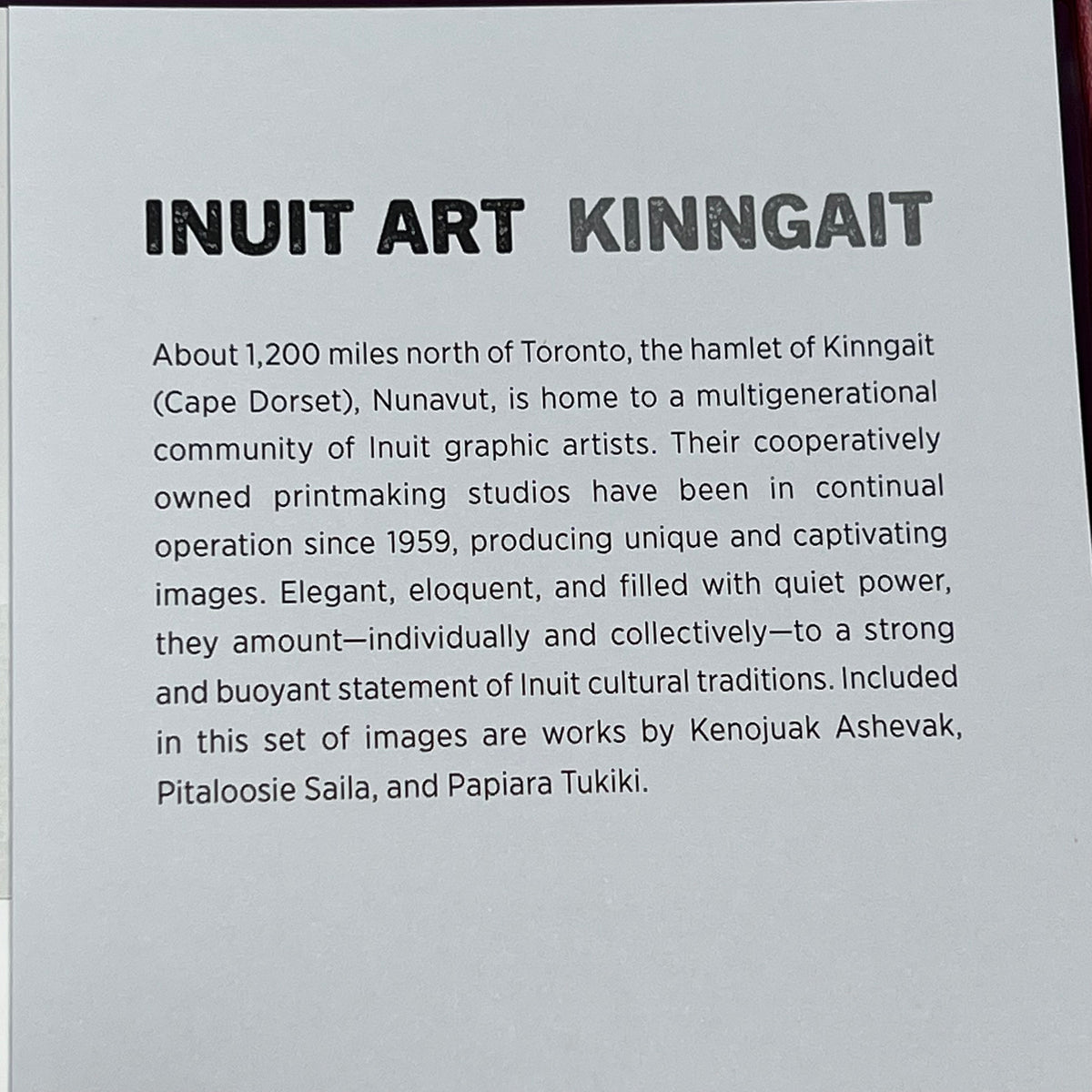 POMEGRANATE (2 PACK, 16 EACH) Inuit Art Kinngait Notecards W/ Envelope  4x5"
