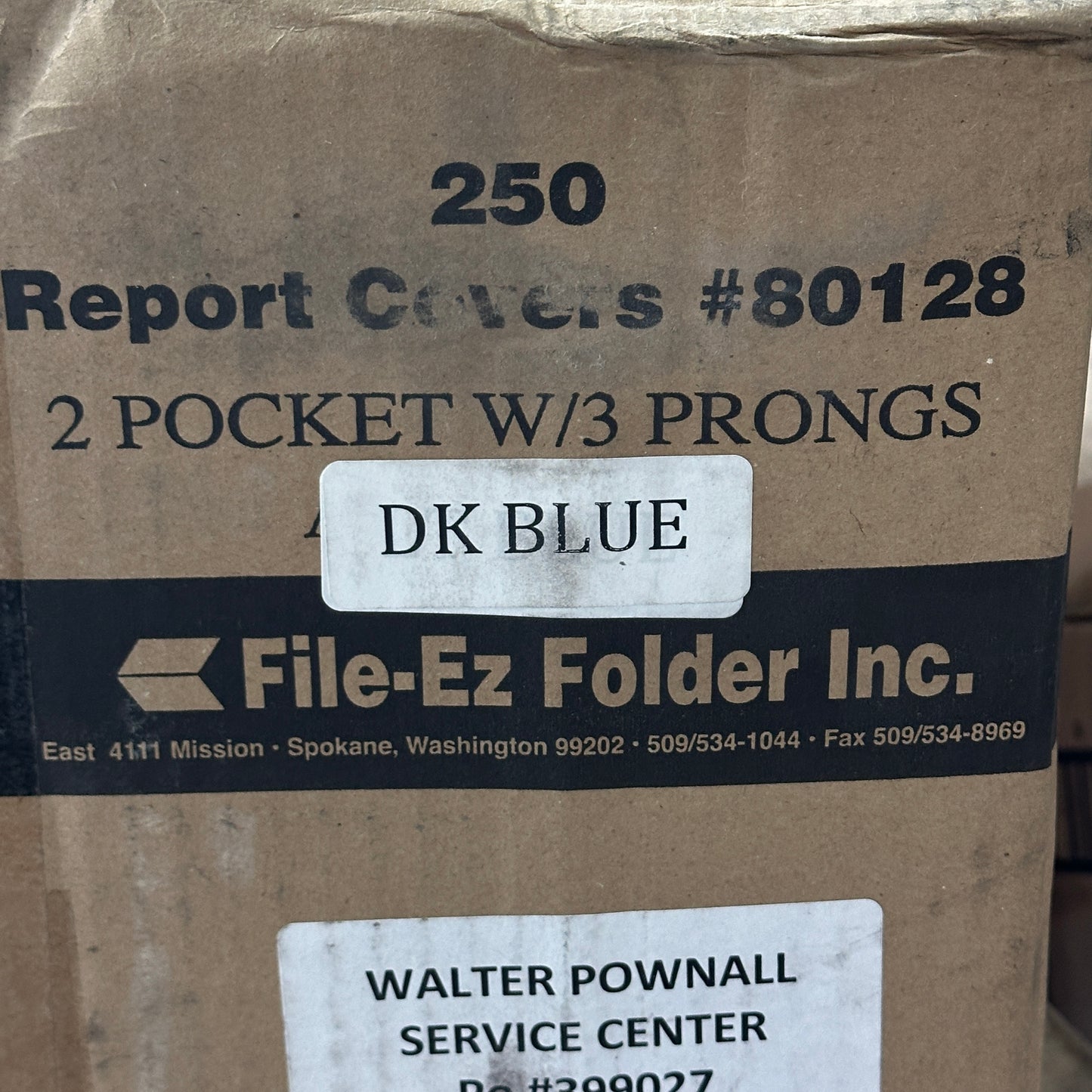 FILE-EZ Pocket Report Cover 3 Lbs. Sz 8-1/2 x 11 in. sheets 25/Case Dark Blue