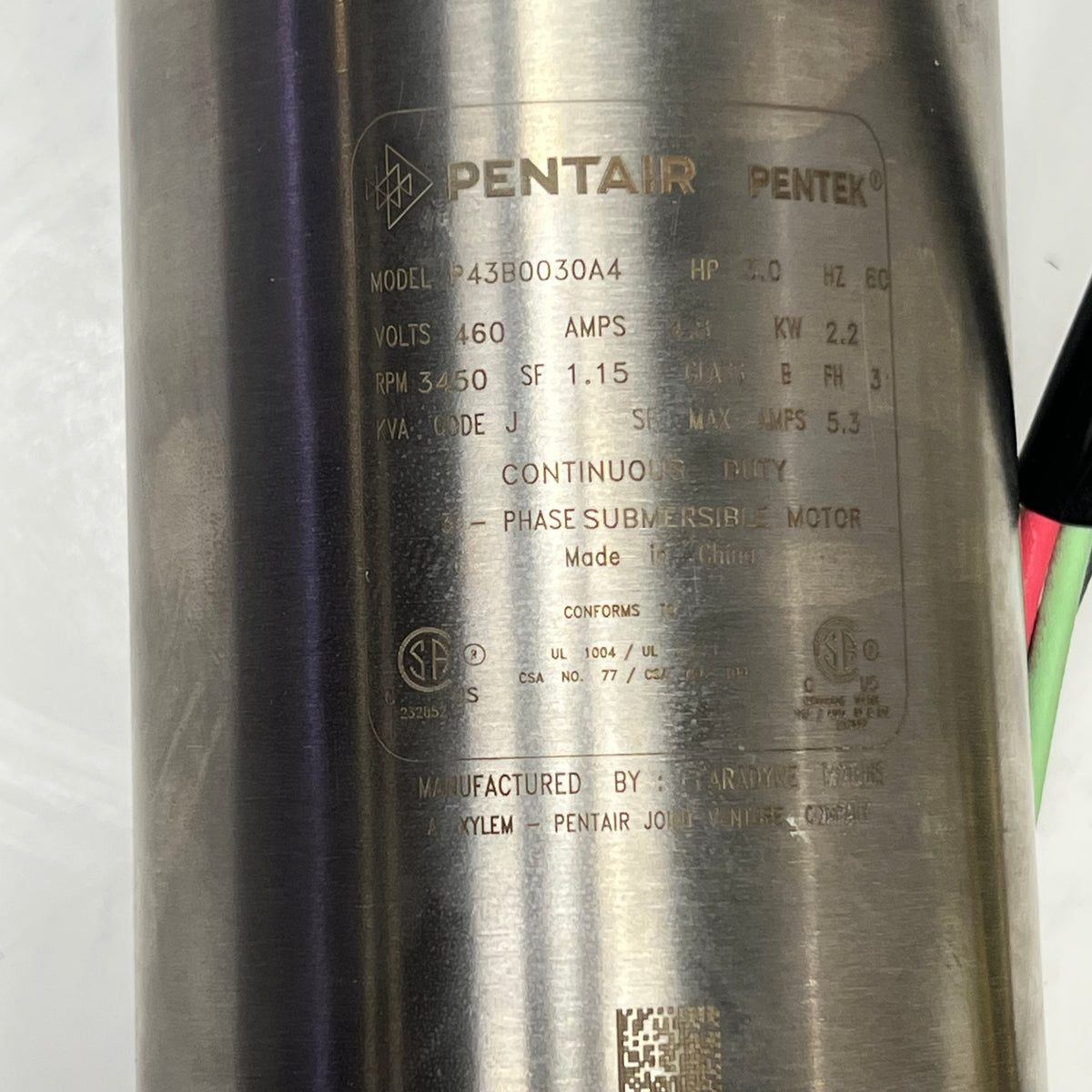 PENTEK  Pentair Water Submersible Motor Xe Series 70 GPM / 3 WIRE P43B0030A4-C