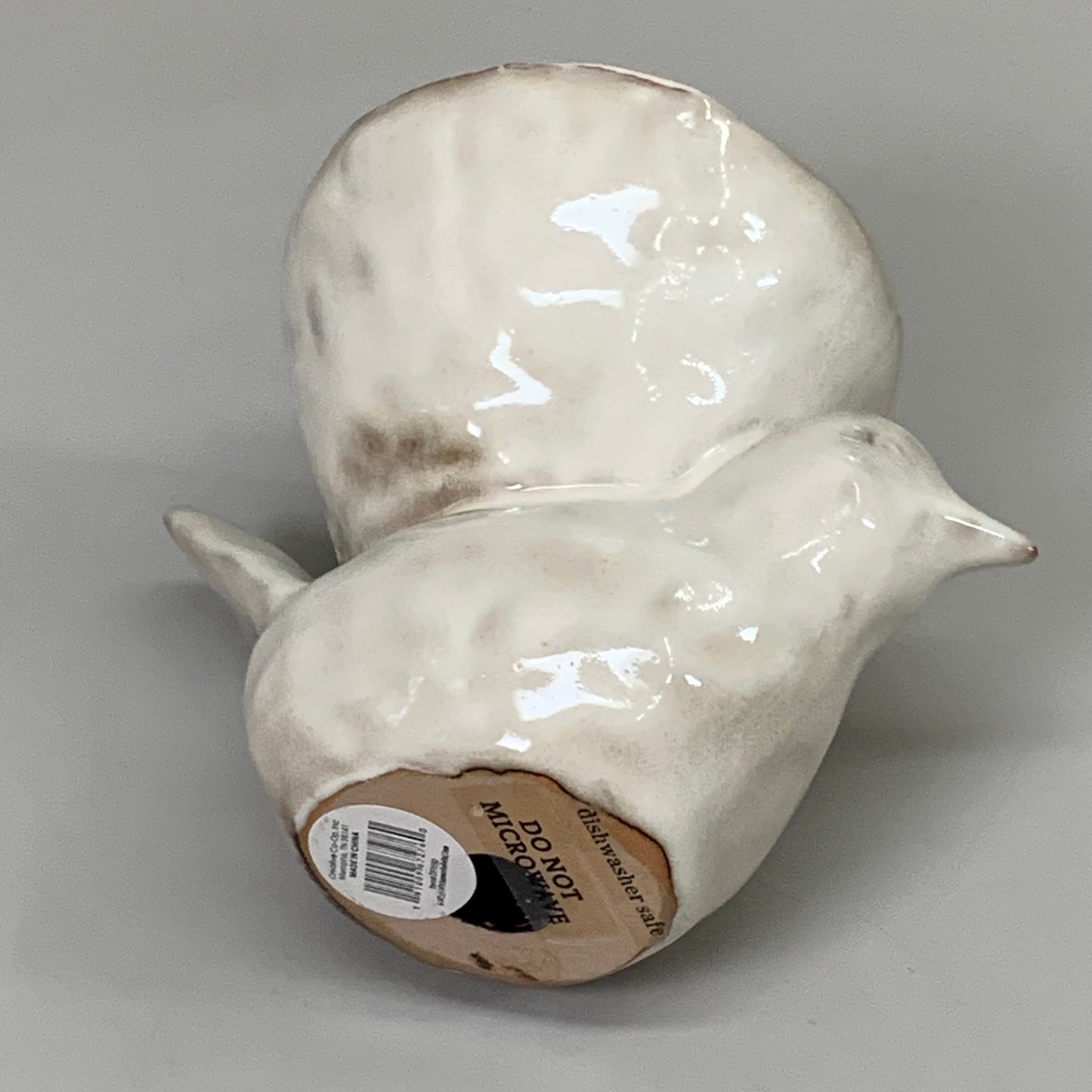 CREATIVE CO-OP INC. (2 PACK) Avian Stoneware Bird Bowl Home Decor Cream DF9590