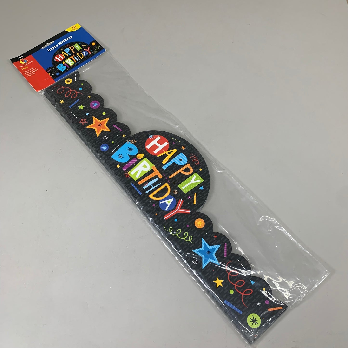CREATIVE TEACHING PRESS (30 PACKS) Happy Birthday Crowns Party Supplies 24" 2817