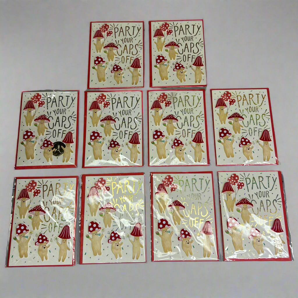 PAPYRUS (10 PACK) Card With an Envelope, Party Your Caps off 0200012