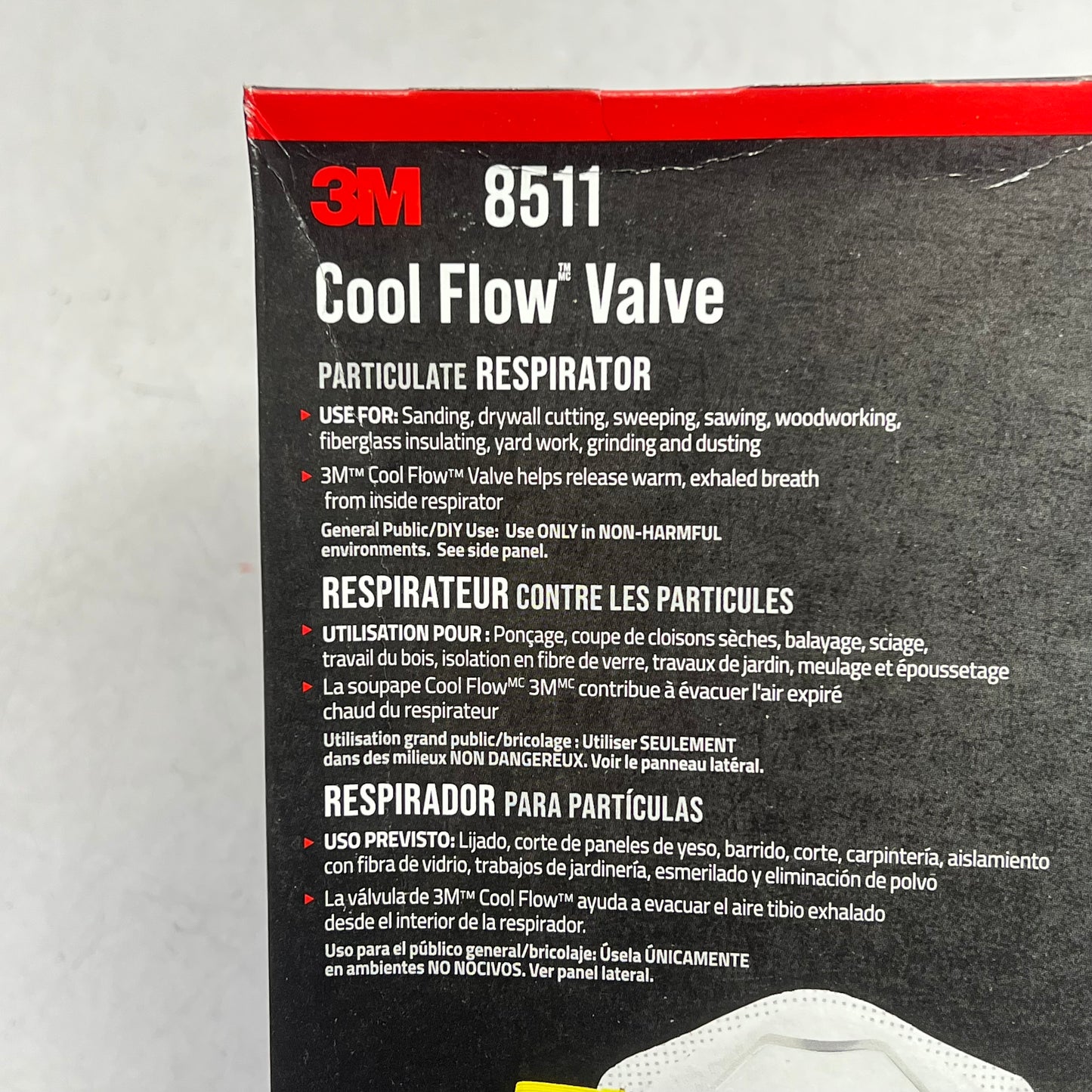 3M (10 PACK) N95 Cool Flow Valve Particulate Respirator  Adult White 8511P10-DC