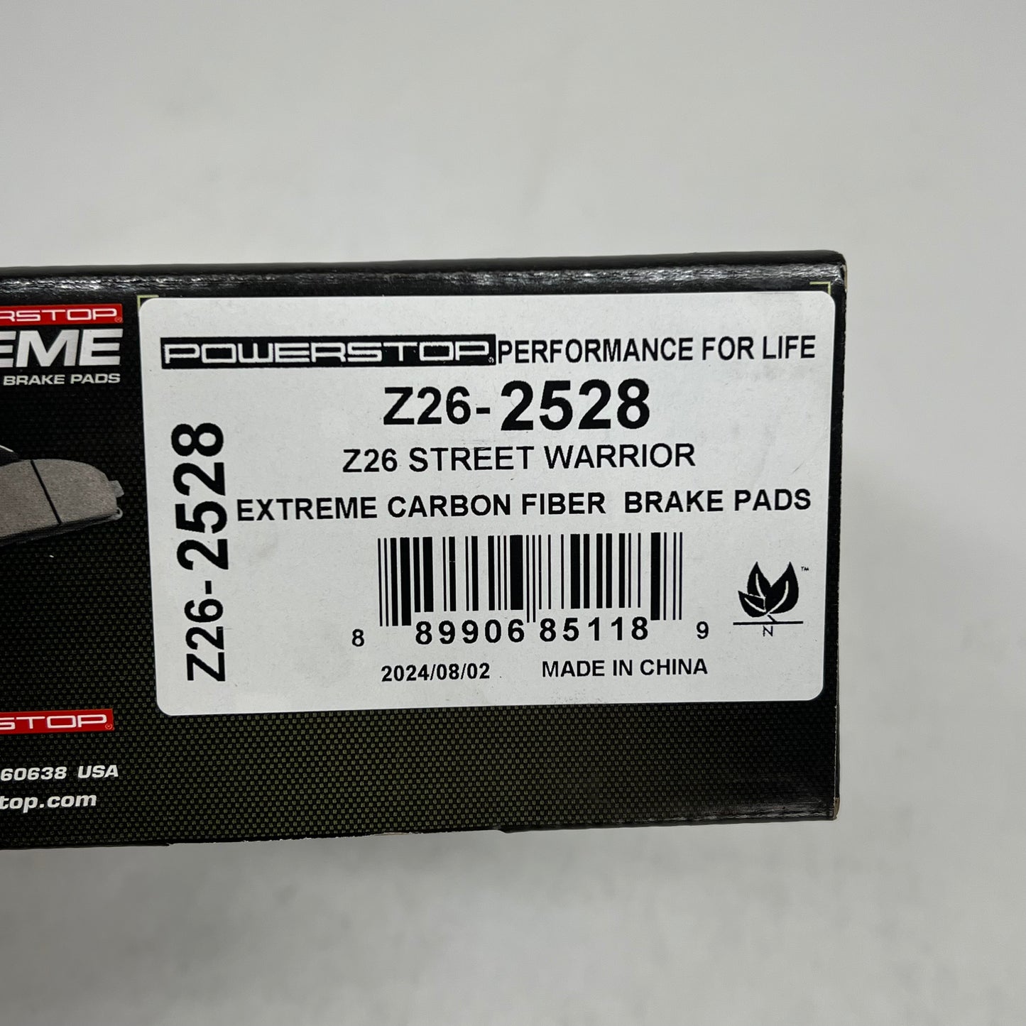 POWER STOP Street Performance Carbonfiber Ceramic Brake Pads & Hardware Z26-2528