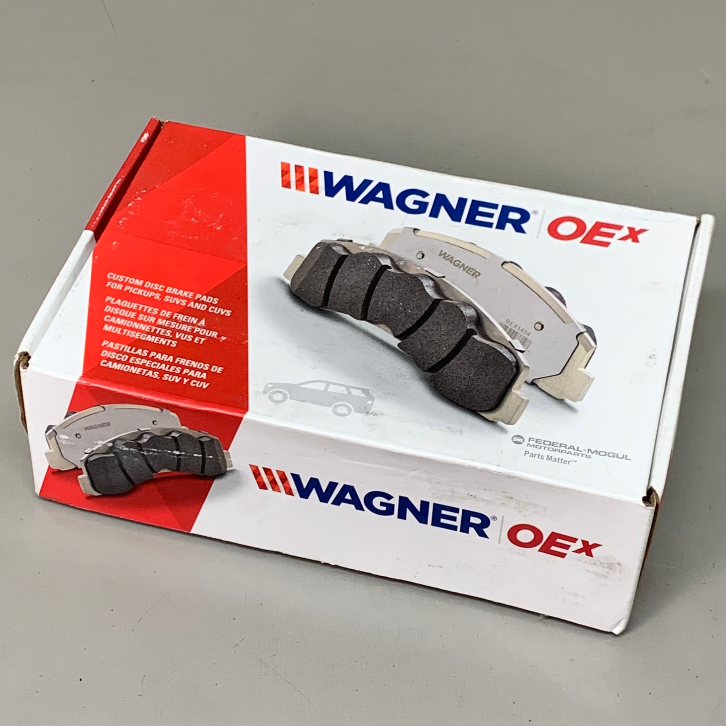 WAGNER OEx Premium Ceramic Disc Brake Pad Set 4 1/2" x 2" Grey OEX1734