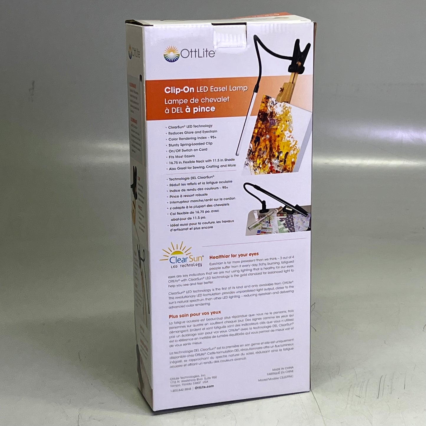 OTTLITE Clip-On LED Easel Lamp with ClearSun LED Technology REV022221