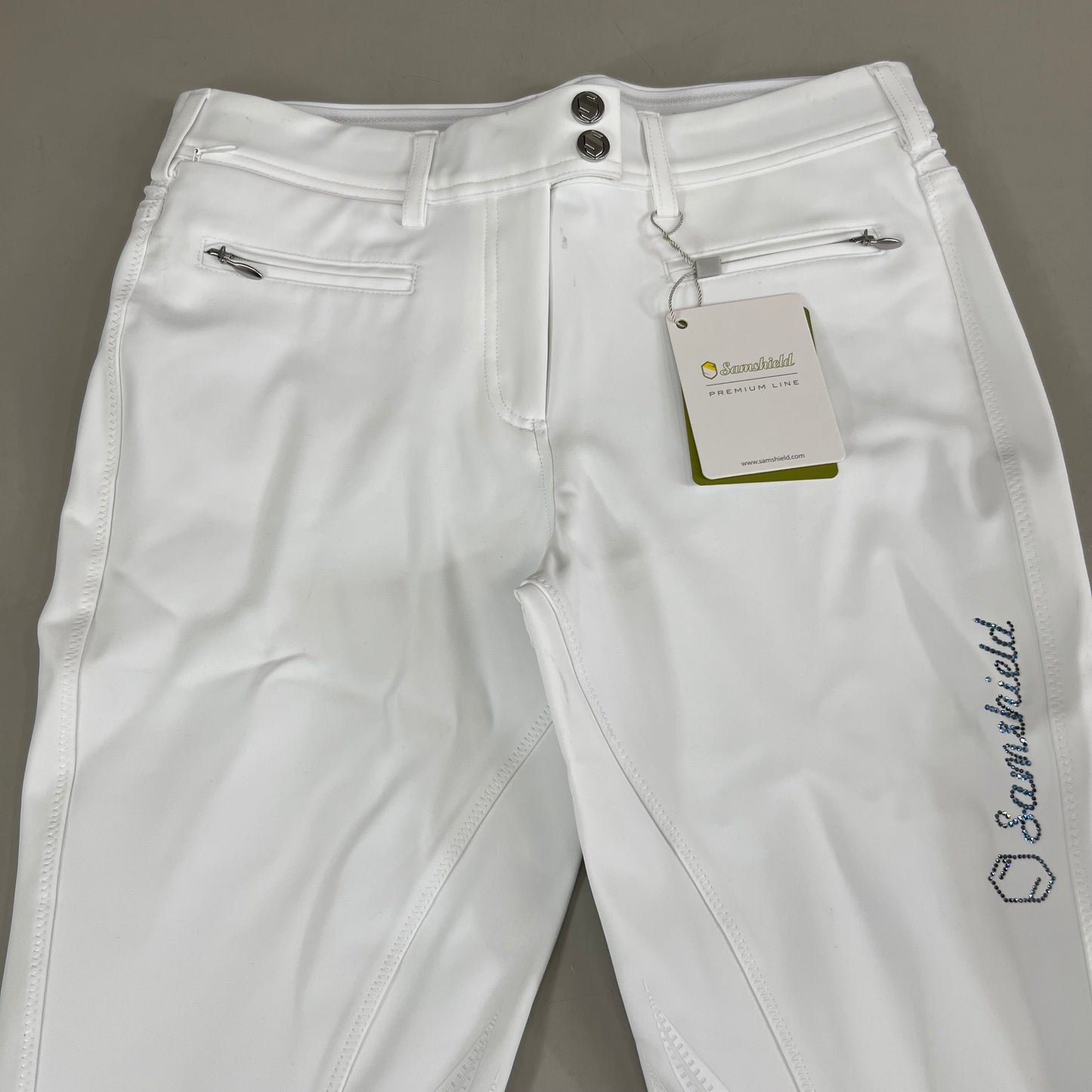 SAMSHIELD Adele Premium Equestrian Pants Women's Sz US 26, UK 8, FR 36 White
