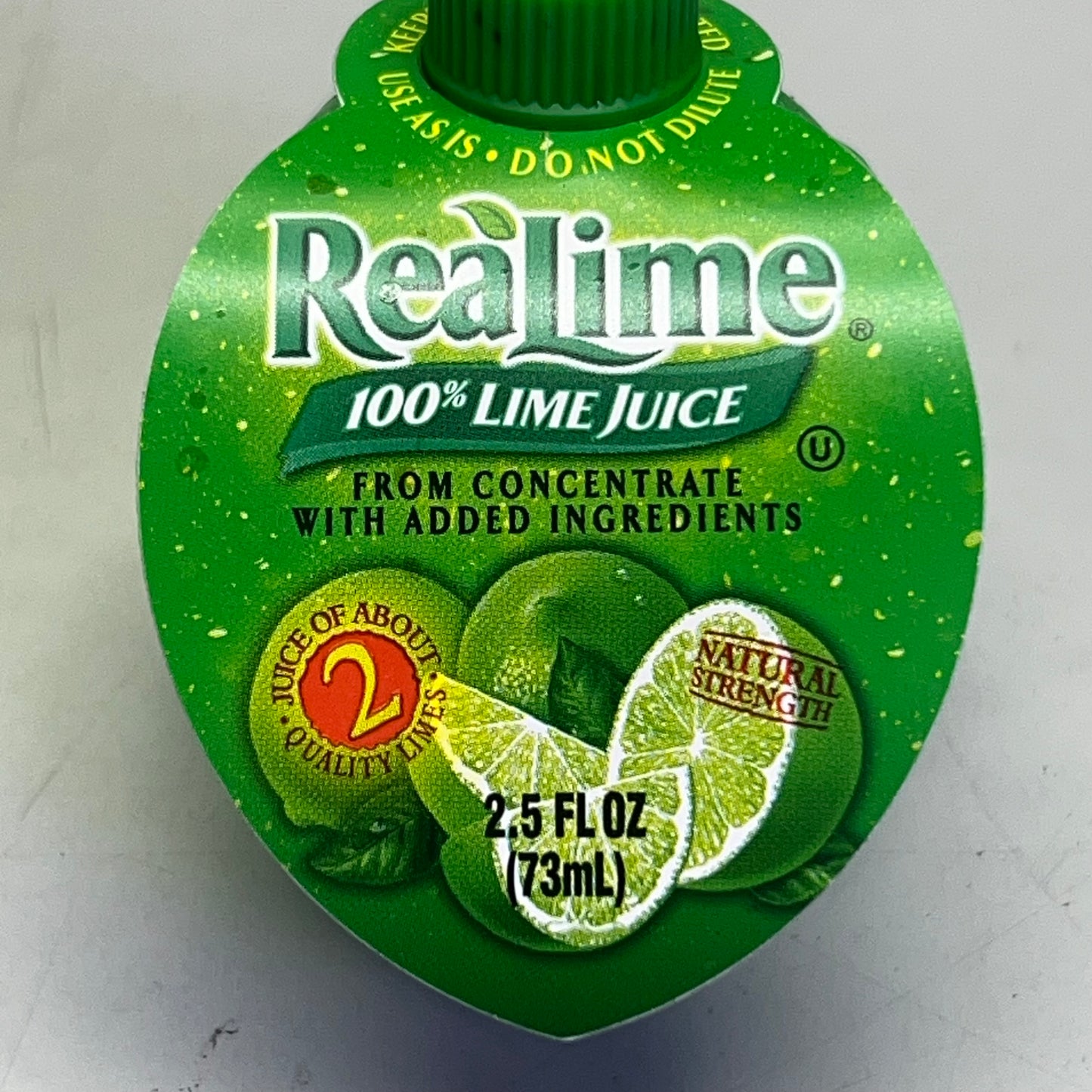REALIME (24 PACK) Plastic Squeeze Lime Juice 2.5 fl oz Green 10062760 BB 01/26