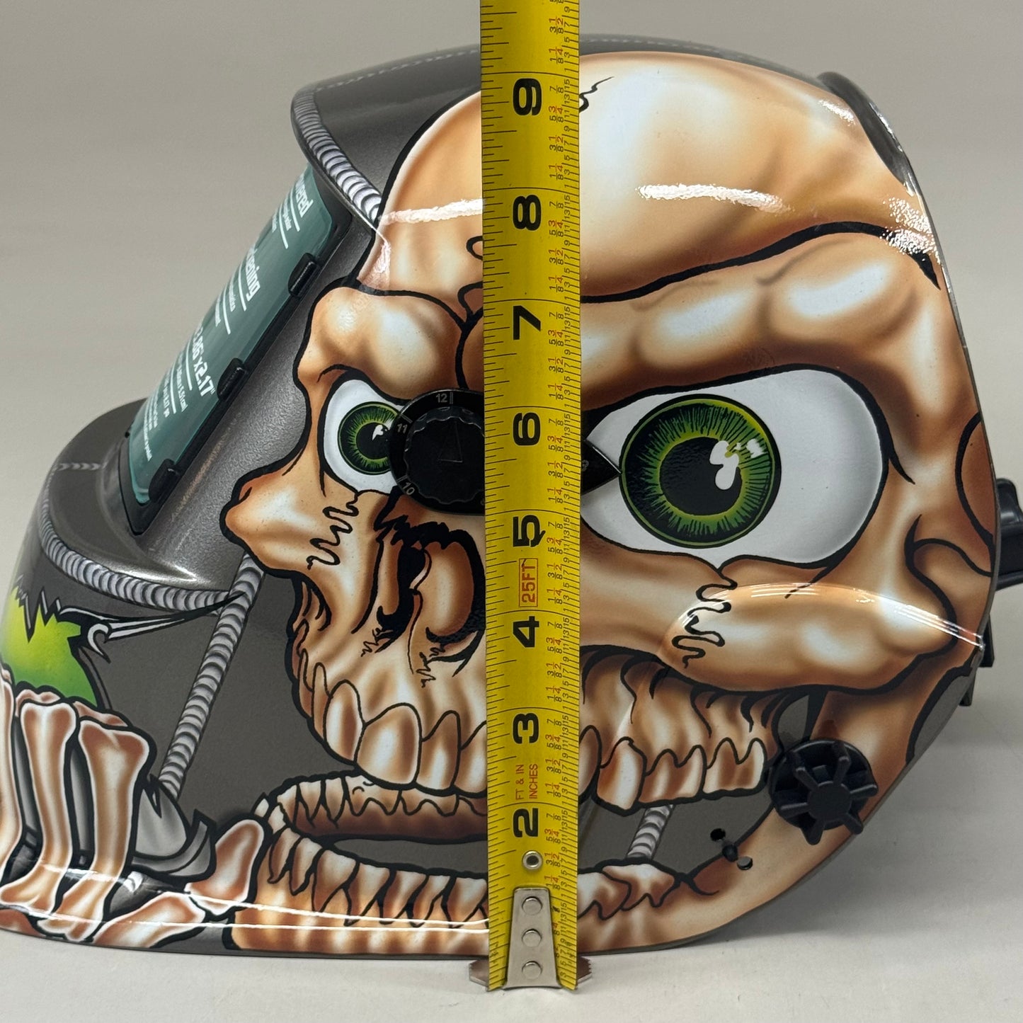 TITAN ShopIron Auto Darkening Welding Helmet 3.86x2.17" View Grey Skeleton 41279