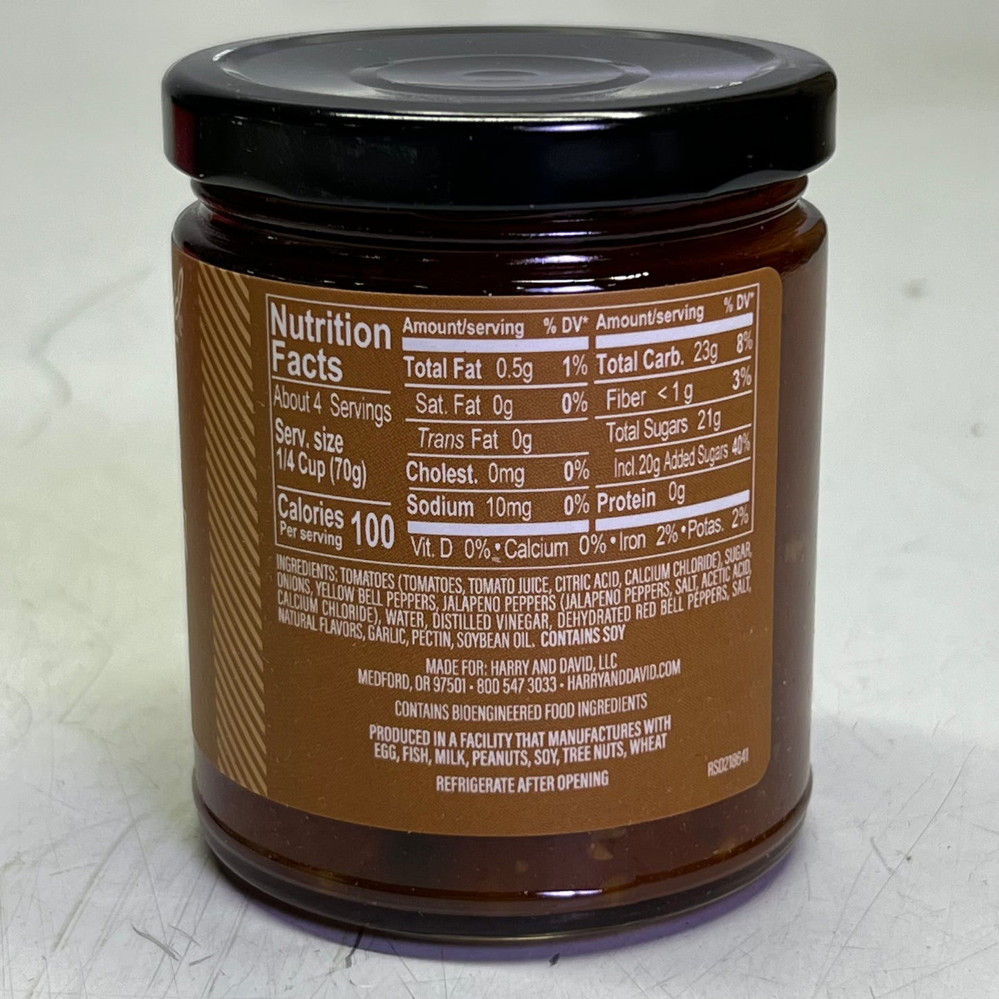 ZA@ HARRY & DAVID (4 PACK) Pepper & Onion Relish 2Lbs / 7 oz D