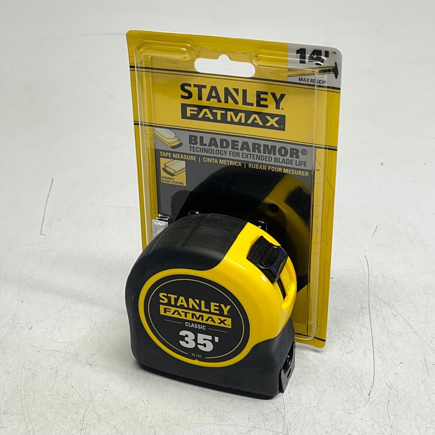 STANLEY Fatmax Tape Measure W/ Blade Armor & Impact Resistant Case 35' 33-735