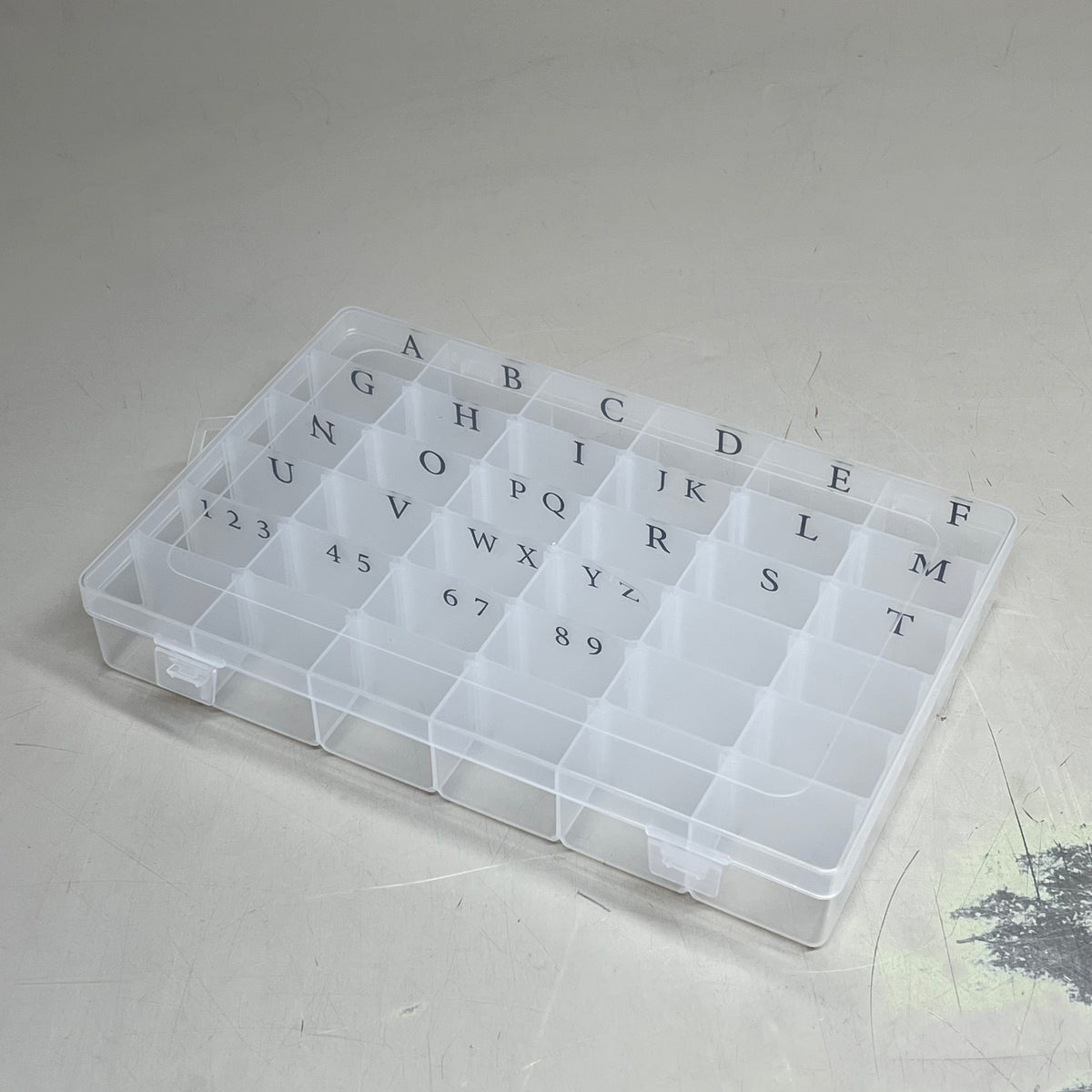 ZA@ Letter Plastic Organizer Divided Storage Case 36 Compartments Clear