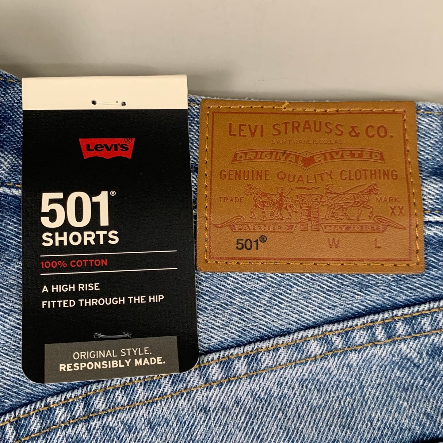 LEVIS 501 Original Fit High Rise Shorts Medium Wash Women's Sz 25 Mega Vibe Blue