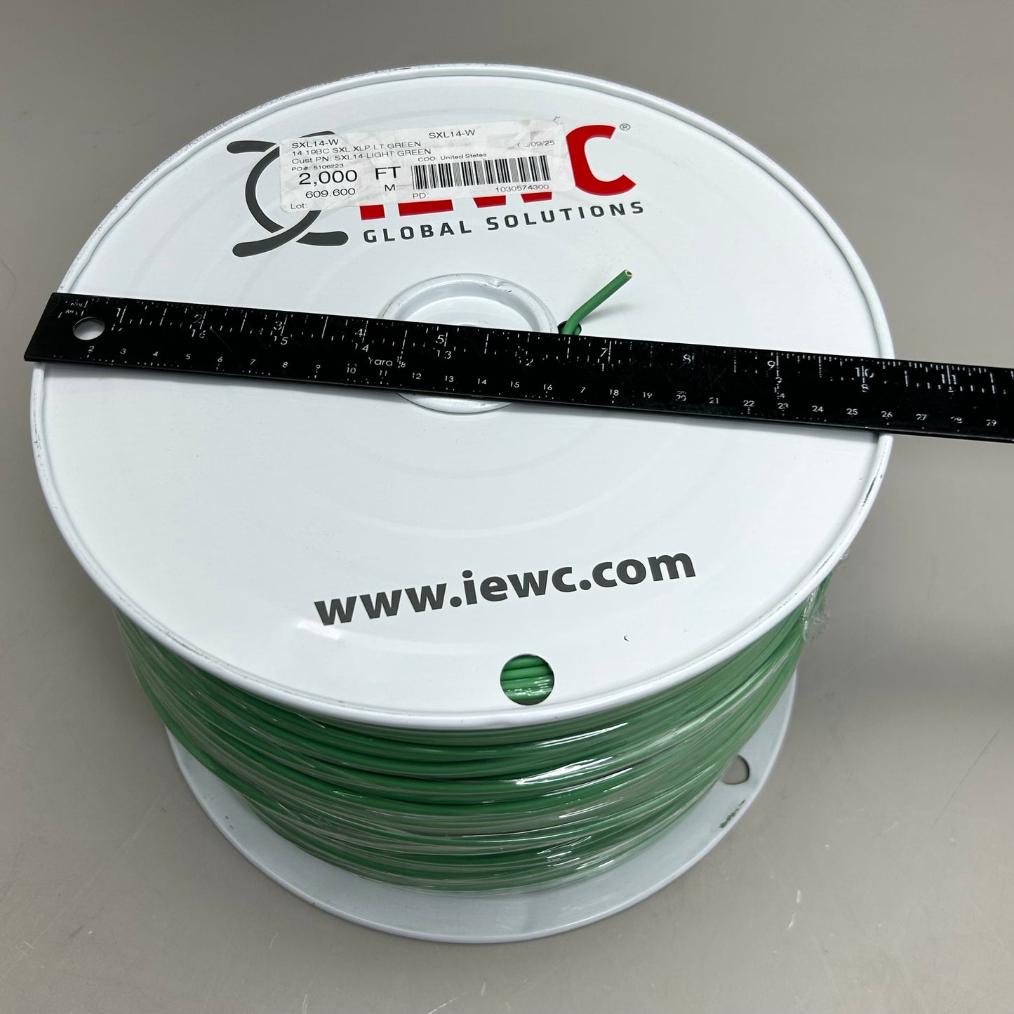 IEWC Stranded Bare Copper Primary Insulated Wire 2,000' (New Other-Slightly Damaged) Light Green SXL14-W