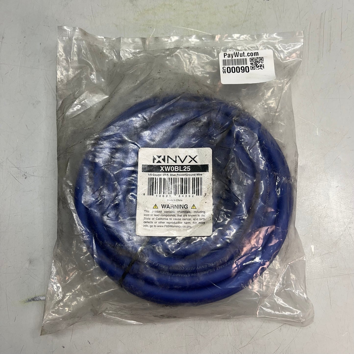 NVX Oxygen-Free Copper EnvyFlex Power/Ground Wire 1/0 Gauge 25' Blue XW0BL25